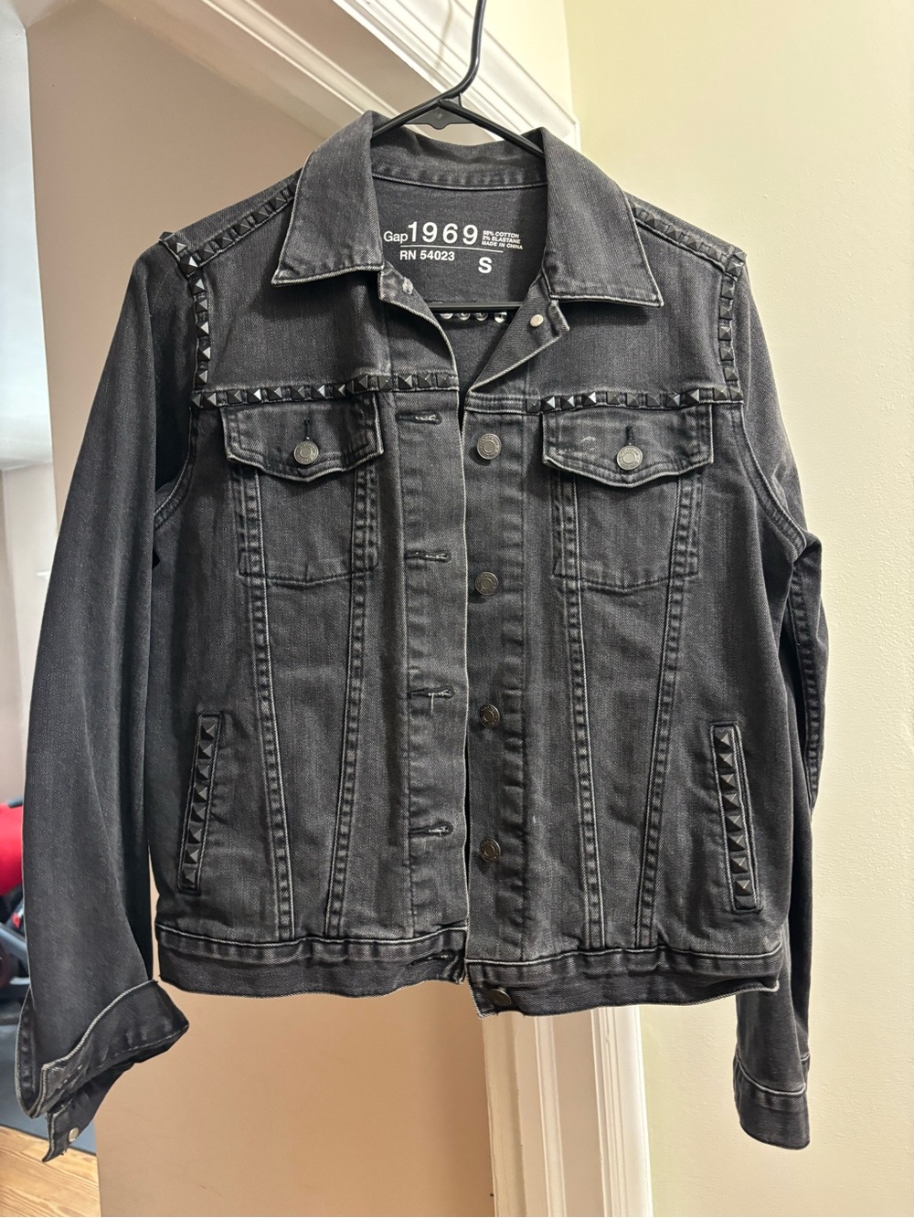 GAP Black Studded Denim Jacket